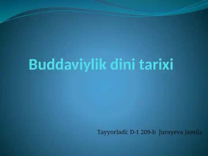 Buddaviylilikning tarixi