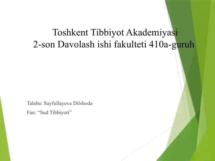 Qon va uning dog’larini sud-tibbiy tekshirish
