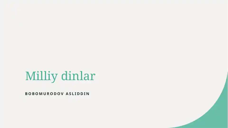 Milliy dinlar