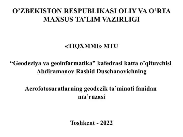 Aerofotosuratlar deshifrlash