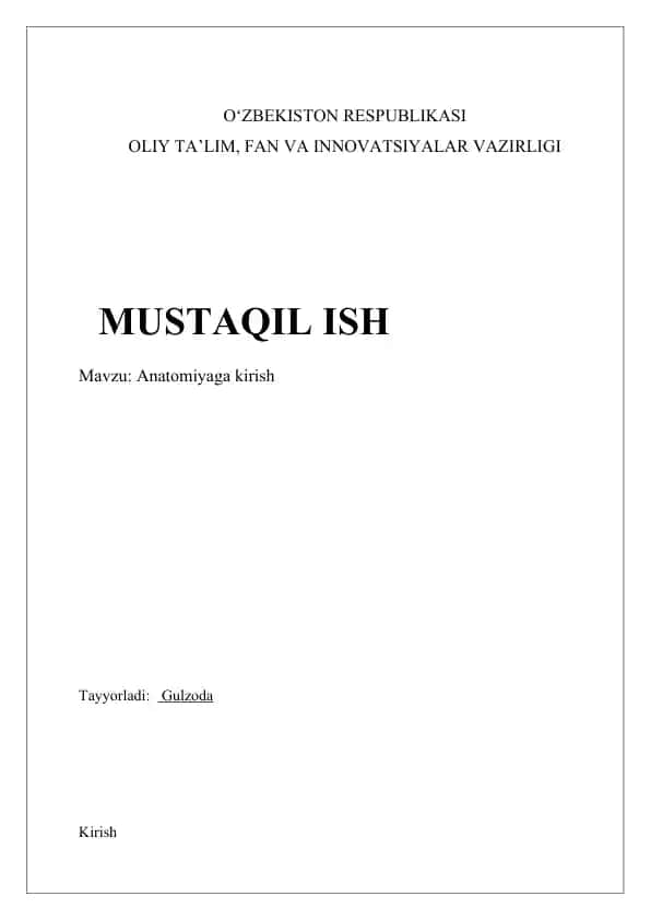 Anatomiyaga kirish