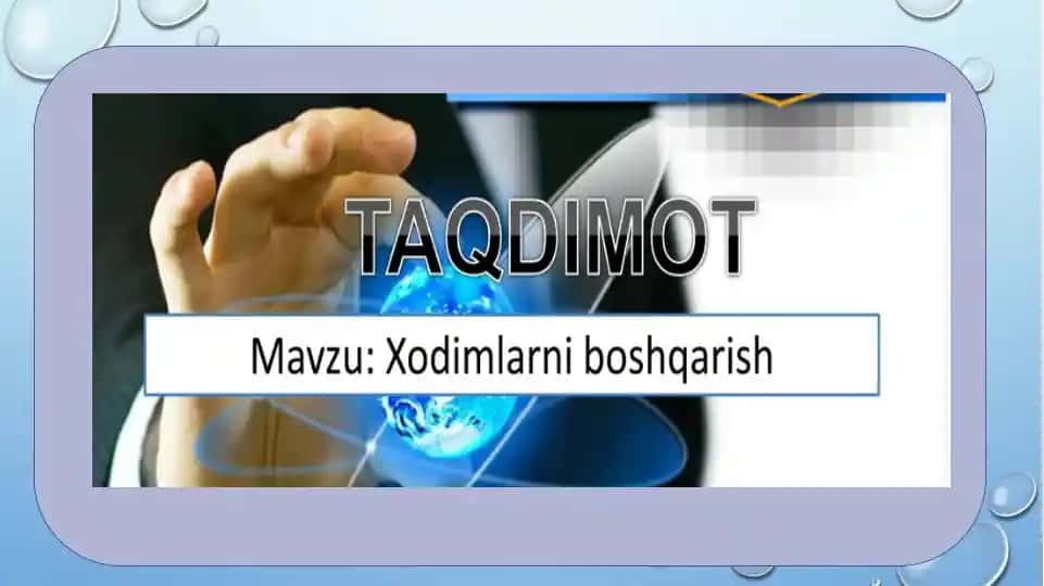 Xodimlarni boshqarish