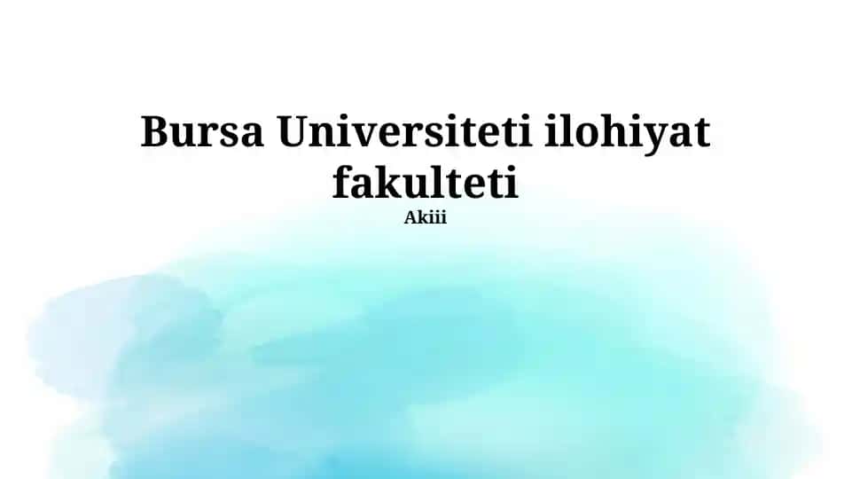 Bursa Universiteti Teologiya fakulteti haqida taqdimot