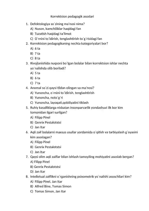 Korrektsion pedagogik asoslari