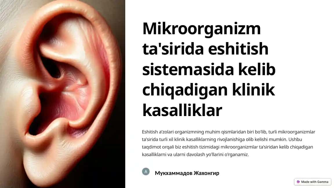 Eshitish tizimi va mikroorganizmlar ta'siri