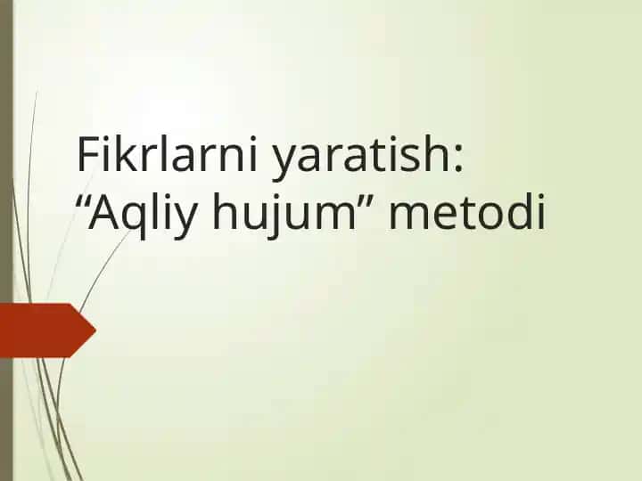 "Aqliy hujum" metodi
