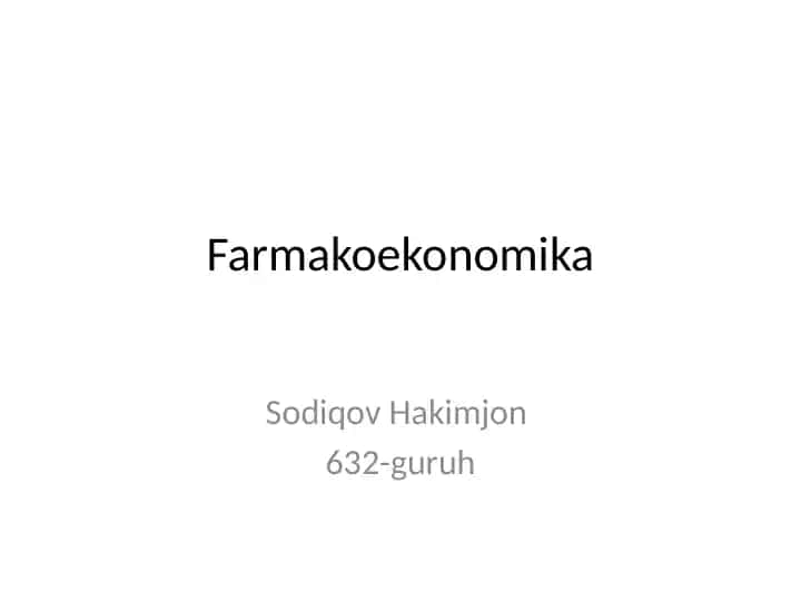 Farmakoekonomika