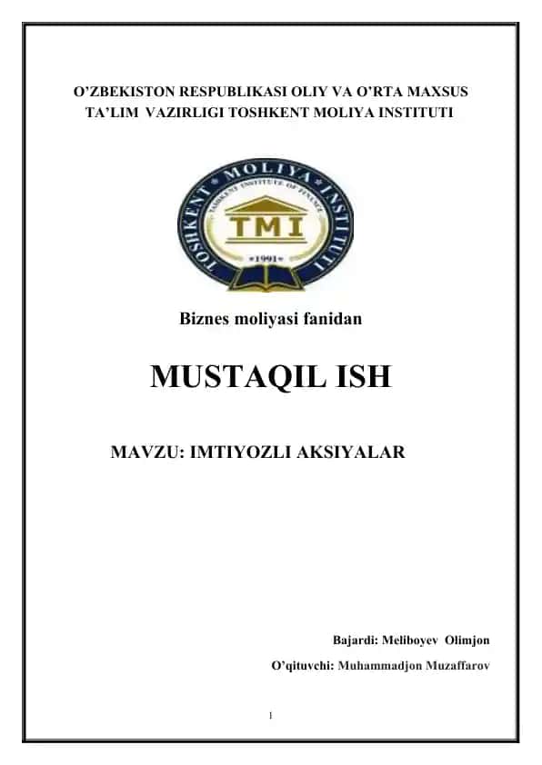 IMTIYOZLI AKSIYALAR