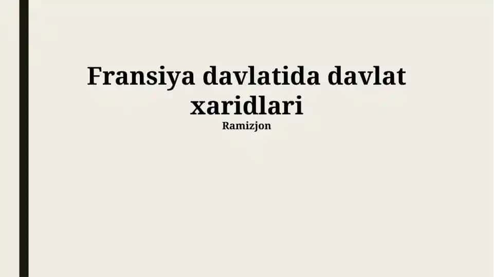 Fransiya Davlat Xaridlarida Elektron Tizimlar