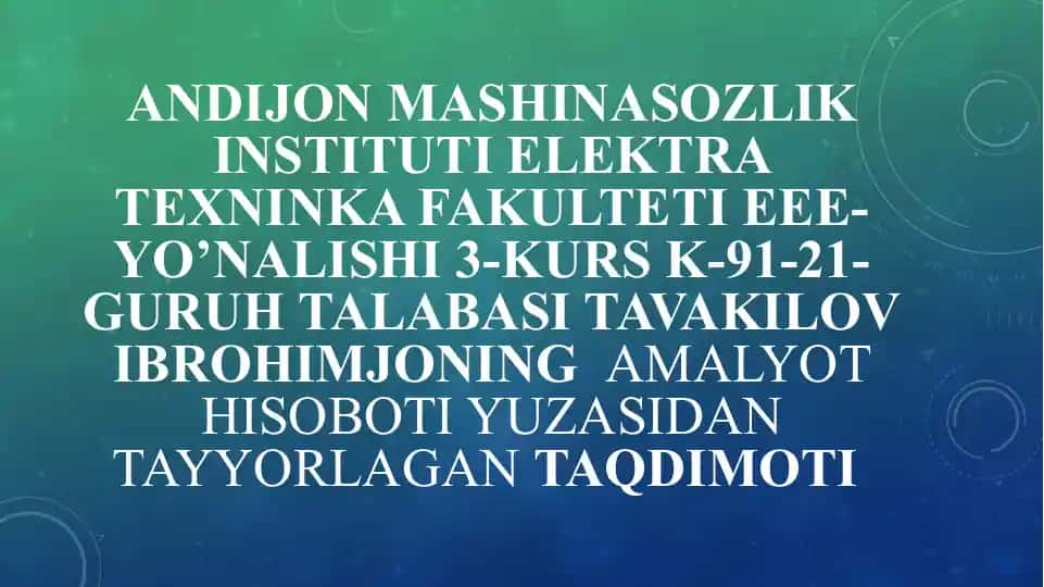 "O'zbekiston Temiryo'llari" AJ haqida taqdimot