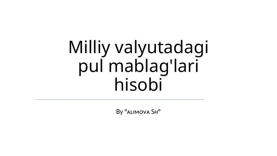 Moliyaviy Hisobot Standartlari