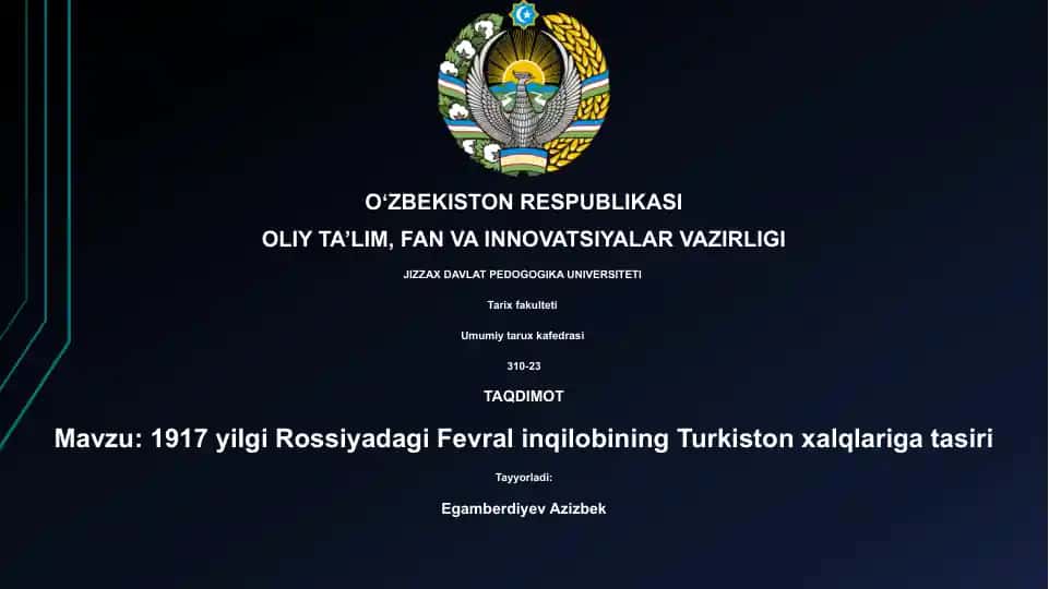 1917 yilgi Rossiyadagi Fevral inqilobining Turkiston xalqlariga tasiri