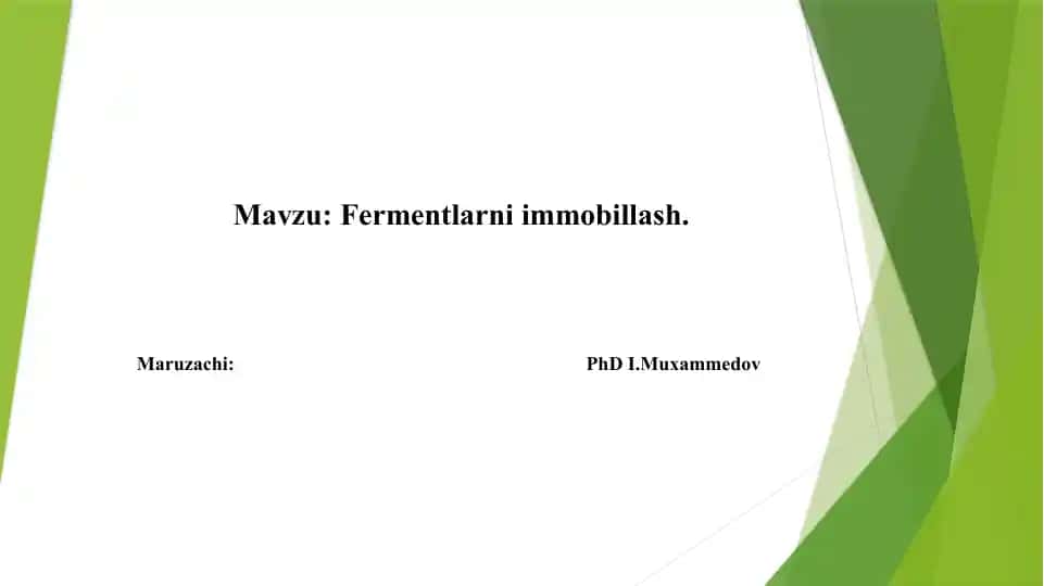 Fermentlarni immobillash