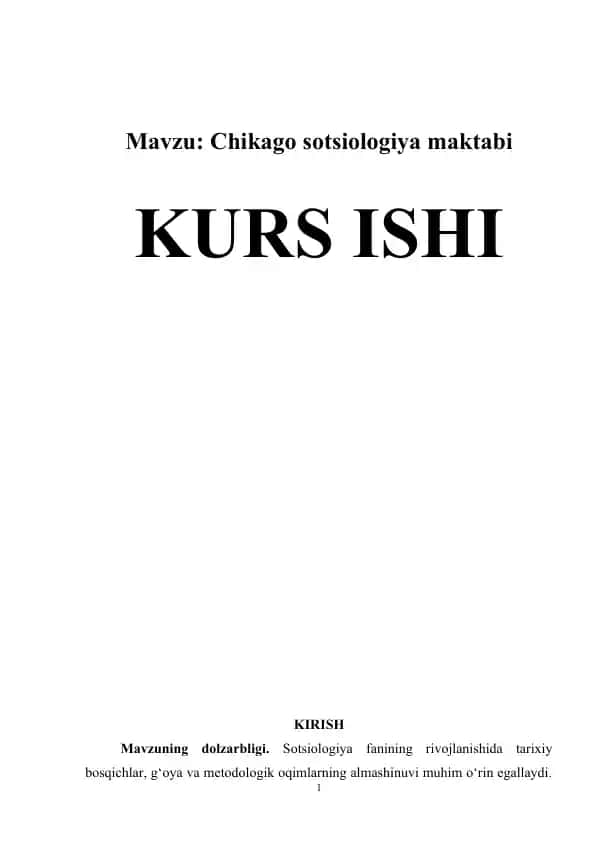 Chikago sotsiologiya maktabi