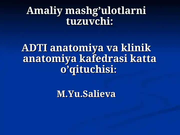 Anatomiya fanining tarixi