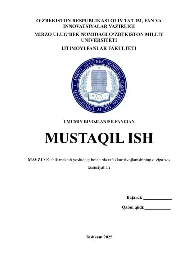 Kichik maktab yoshidagi bolalarda tafakkur rivojlanishining o‘ziga xos xususiyatlari