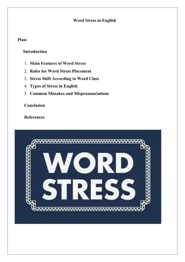 Word Stress in English