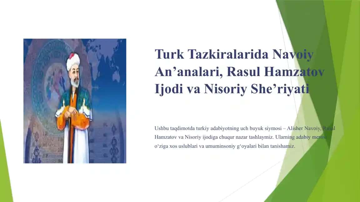 Turk Tazkiralarida Navoiy An’analari, Rasul Hamzatov Ijodi va Nisoriy She’riyati