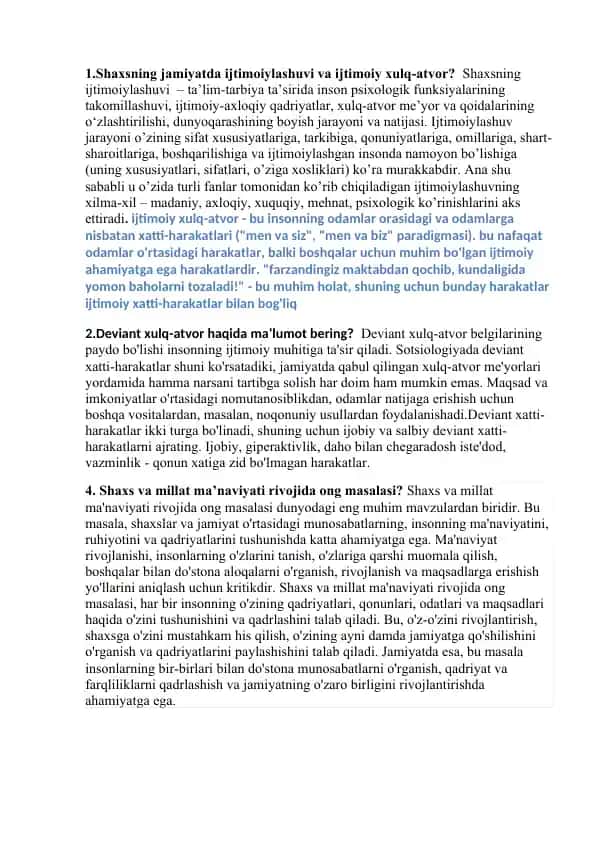 Shaxsning ijtimoiylashuvi va ijtimoiy xulq-atvor