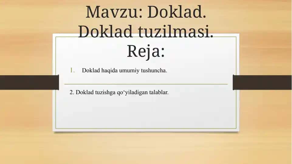 Doklad tuzish tuzilmasi
