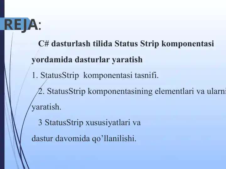 StatusStrip komponentasi