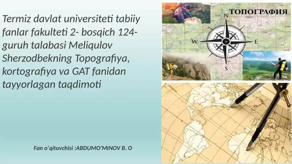 Geodezik tayanch shoxobchalarning turlari taqdimoti
