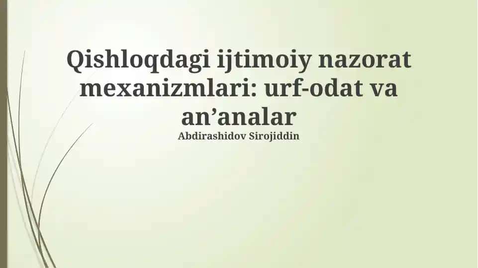 Mahalla tizimining ahamiyati