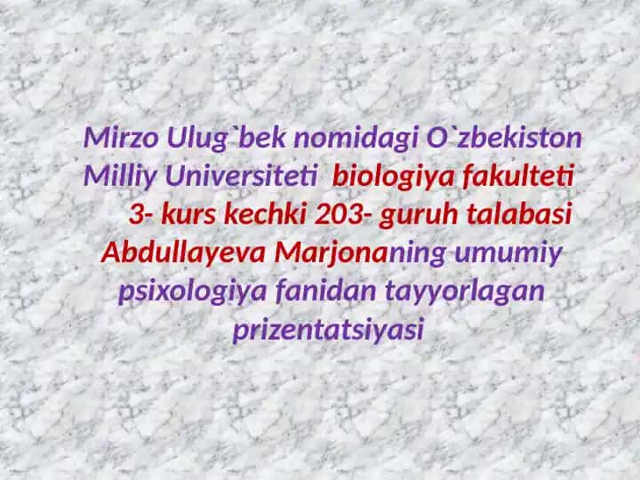 Nutq va Tafakkurning Psixologik Tavsifi
