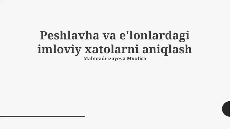 Peshlavha va e'lonlardagi imloviy xatolarni aniqlash