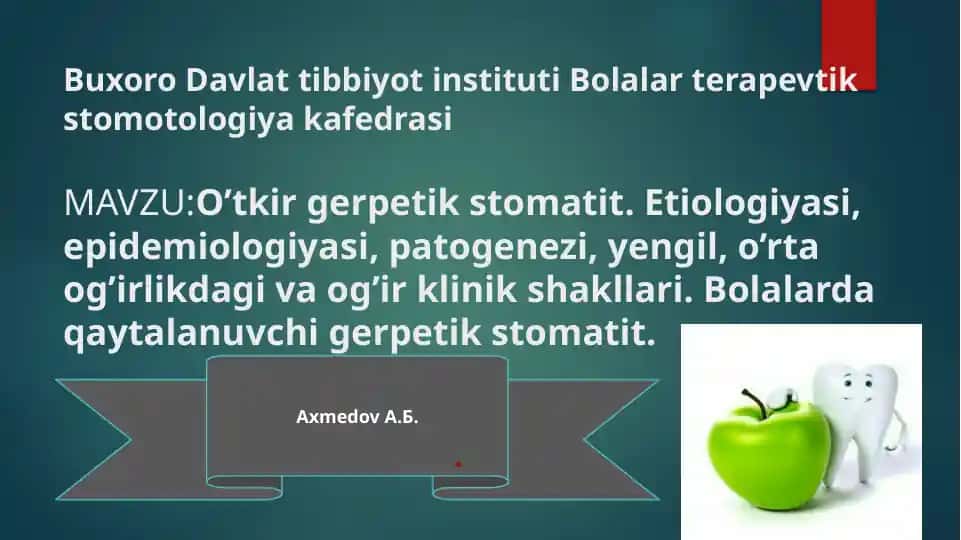 O'tkir gerpetik stomatit