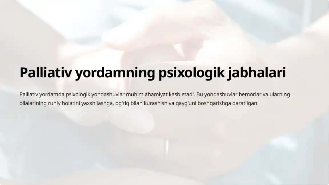 Palliativ yordamning psixologik jabhalari