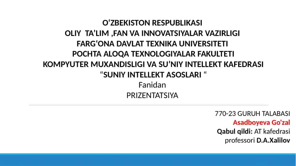 MASHINALIOʻQITISHNINGCHIZIQLIREGRESSIYAUSULLARI