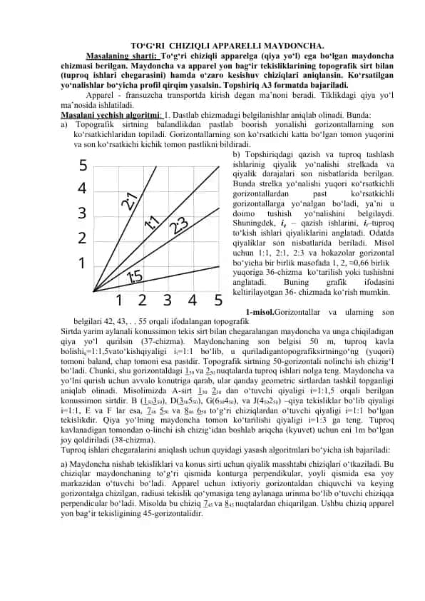 TO'G'RI CHIZIQLI APPARELLI MAYDONCHA