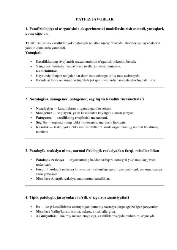 Bemorlikni tashqi tekshirish usullari
