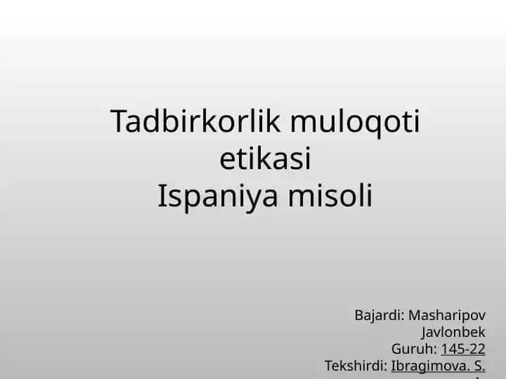 Tadbirkorlik muloqotlari