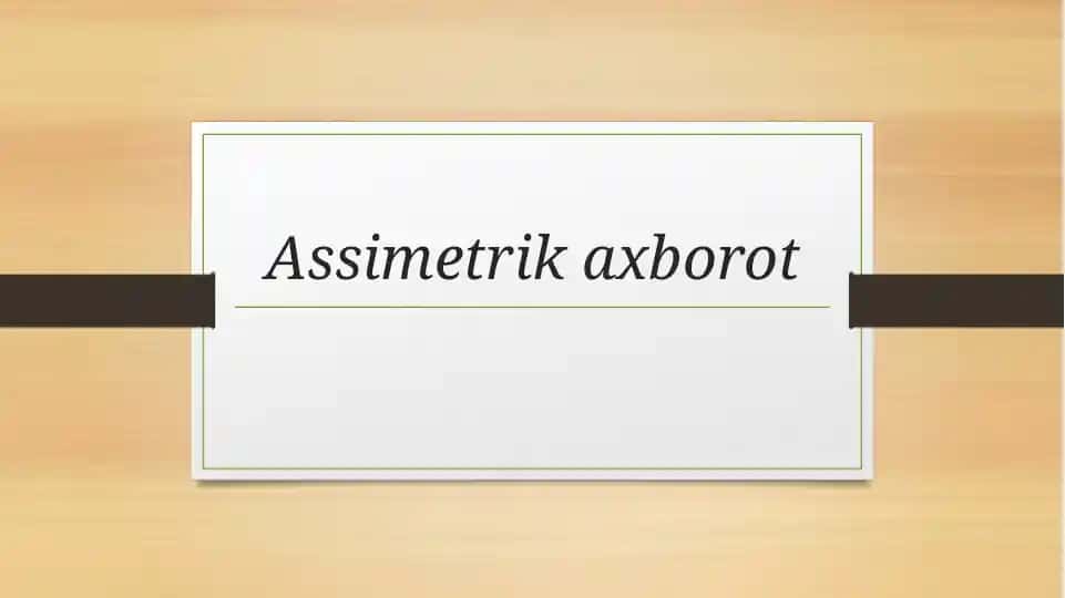 Asimmetrik axborot