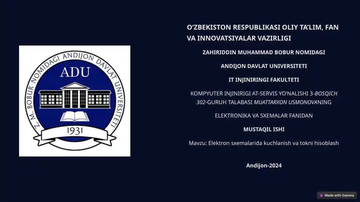 Elektr zanjirlar tahlili