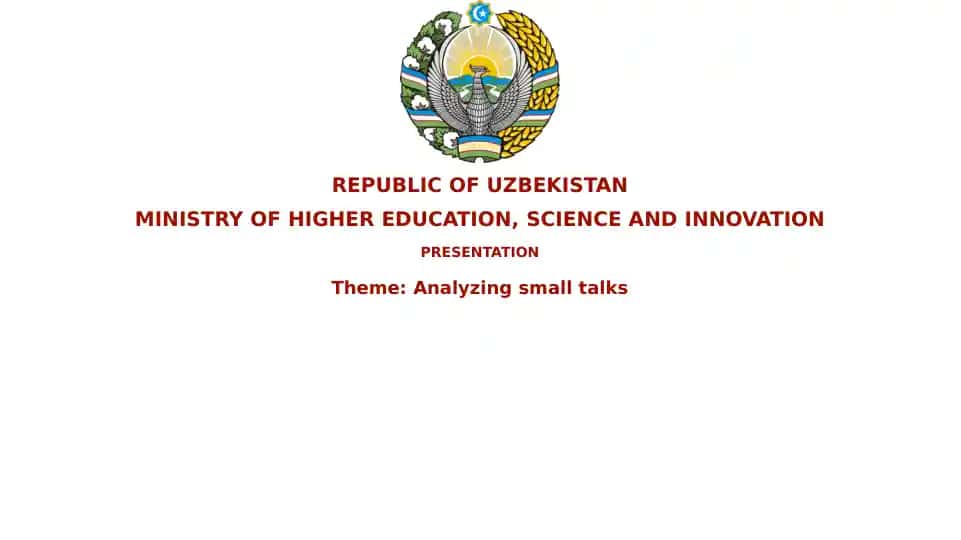 Analyzingsmalltalks