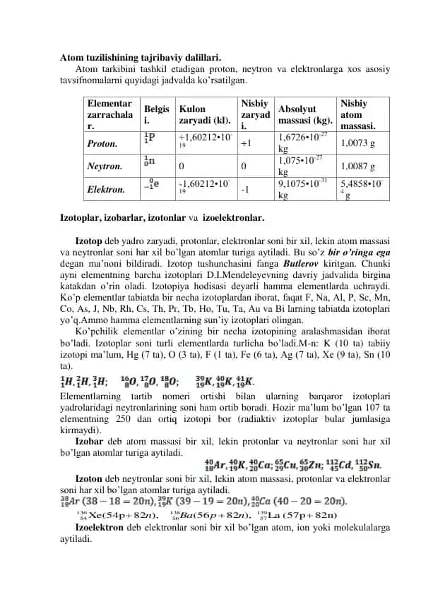 Atom tuzilishining tajribaviy dalillari
