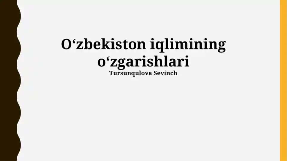 Oʻzbekiston iqlimining oʻzgarishlari