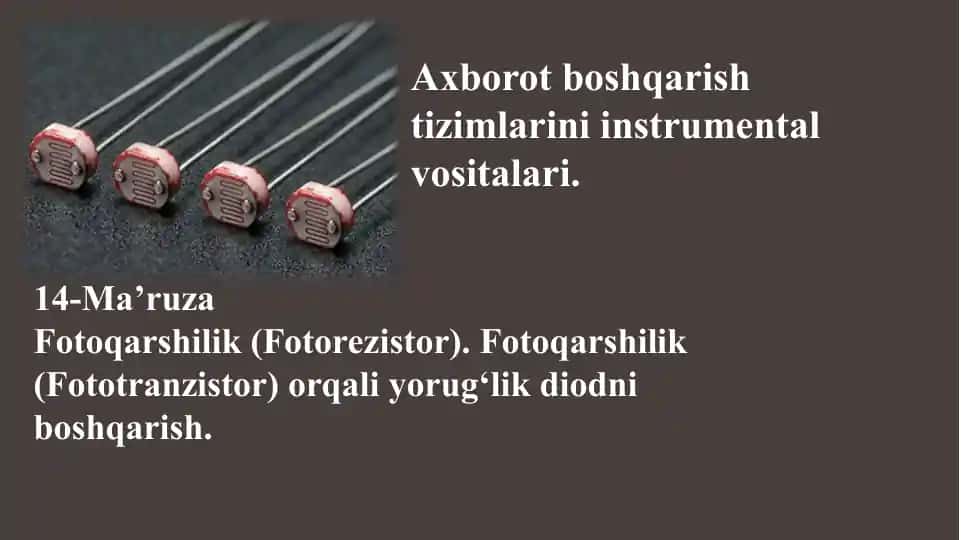Axborot boshqarish tizimlarini instrumental vositalari