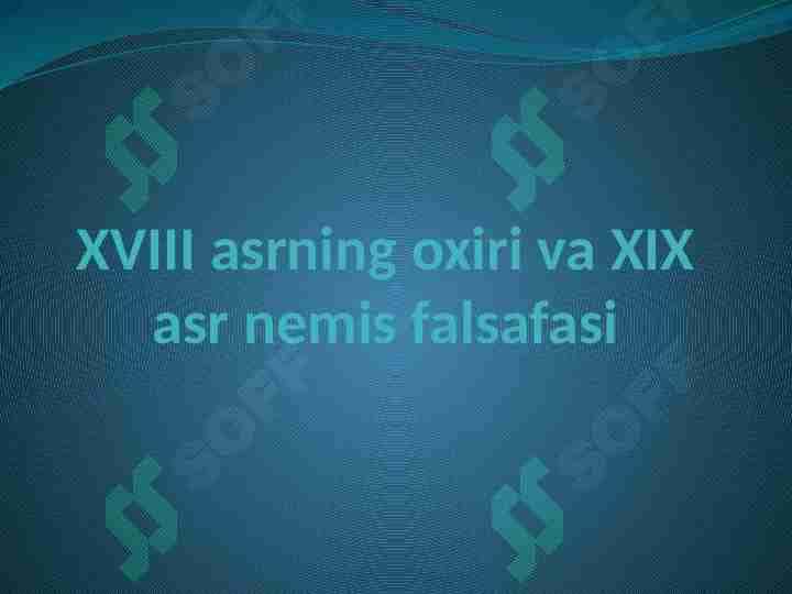 18 asr ikkinchi yarmi 19 asr nemis falsafasi