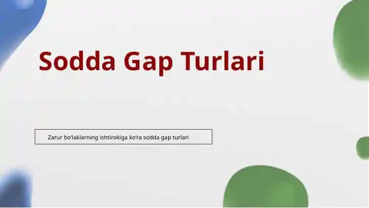 Sodda Gap Turlari