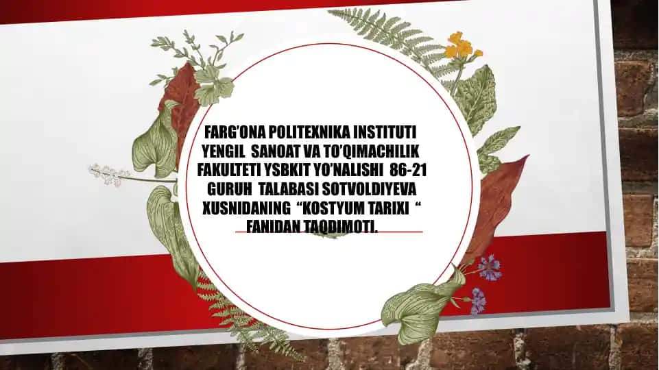 "Italiya kostyumlarining tarixi"