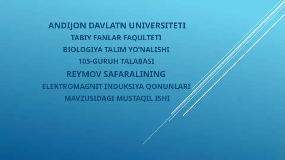 Elektromagnit Induksiya Qonunlari