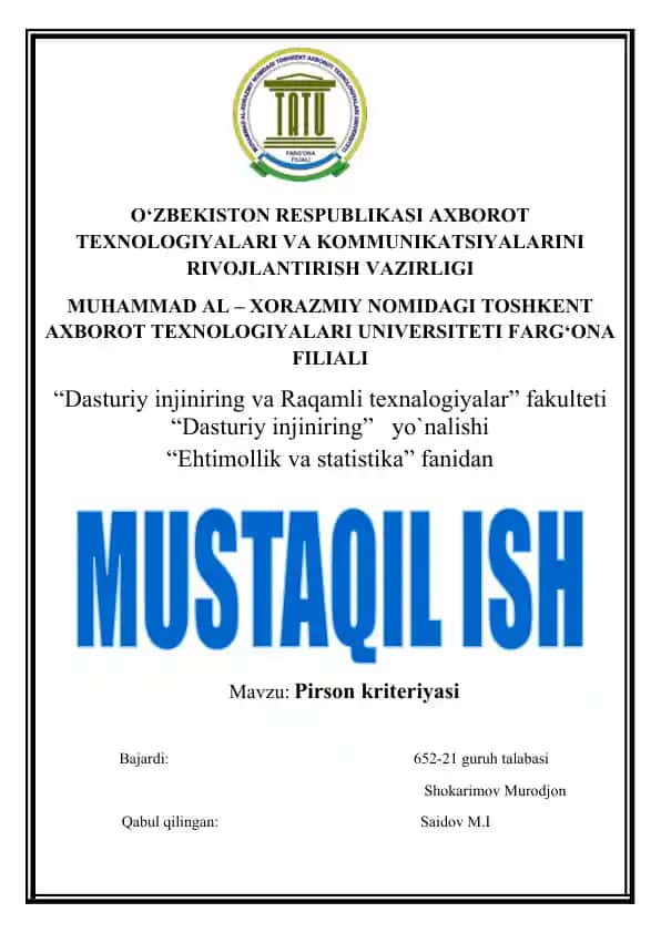 Pirson kriteriyasi
