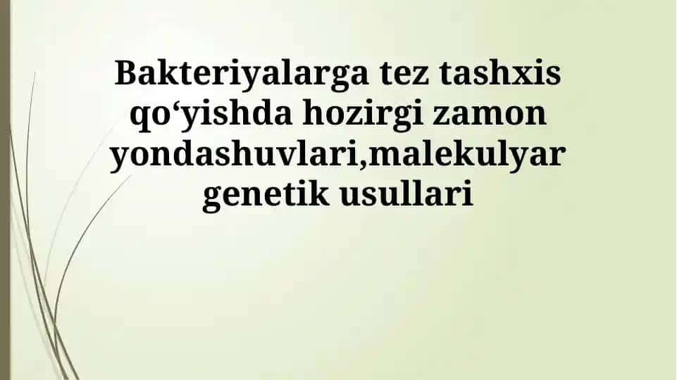Bakterial diagnostika