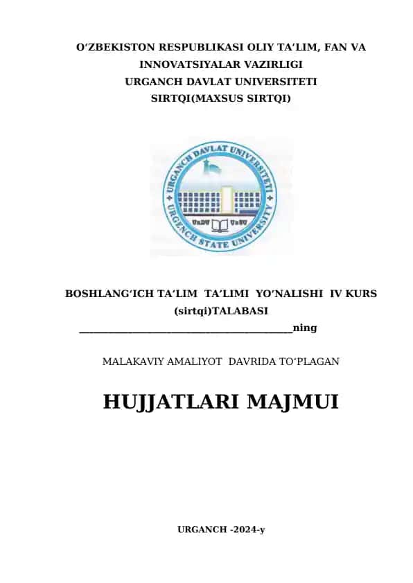 BOSHLANG‘ICH TA’LIM TA’LIMI YO‘NALISHI IV KURS (sirtqi)TALABASI
