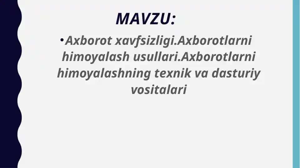 Axborot xavfsizligi