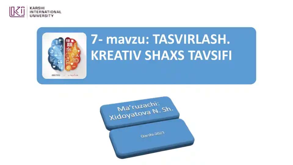 Tasvirlash. Kreativ shaxs tavsifi